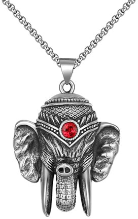 Silverhalsband Halsband, rostfri stålkedja Herr thailändsk elefantsnabel Gud för årsdagen Födelsedag vän Älskare