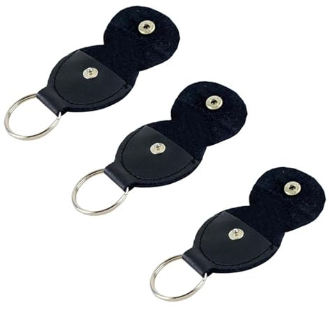 Nyckelring med plektrumhållare, 20 st PU Läder Guitar Pick Bag Nyckelring Multicolor(Black)