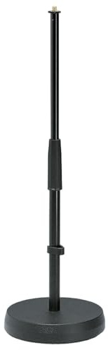 K&M 233 Tischstativ Schwarz – Stufenlos verstellbare Höhe 35,5 - 58 cm – 3/8“ Gewindeanschluss, Trittschalldämpfung