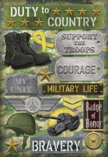 Karen Foster Design Acid and Lignin Free Scrapbooking Sticker Sheet, Military Life
