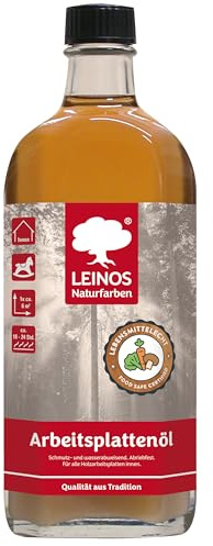 LEINOS 280 Arbeitsplattenöl 0,25 l Glas – lebensmittelecht, Öl für Küche | Imprägniert & schützt Holz nachhaltig gegen Schmutz & Feuchtigkeit – fleckenbeständig gegen Kaffee, Rotwein