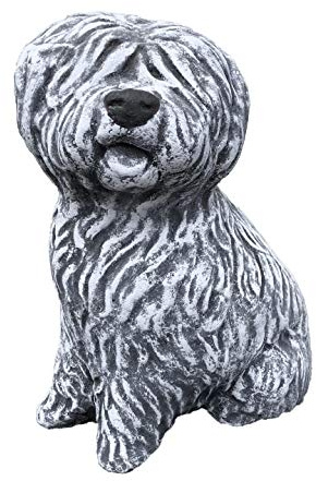 stoneandstyle Steinfigur Bobtail Hund, Frostfest bis -30°C, massiver Steinguss