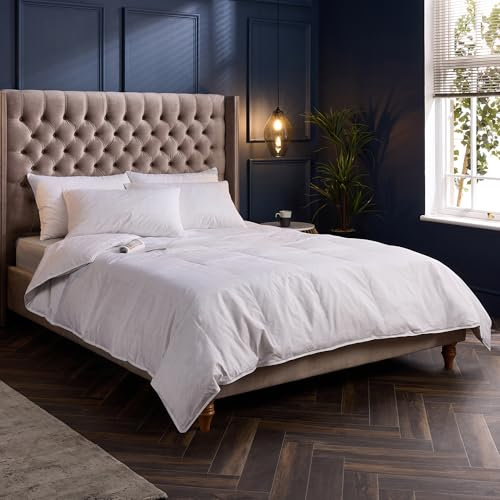 Snuggledown Hungarian Goose Down Duvet Double 10.5 Tog - All-Year Round Quilt with Ethically Sourced 80:20 Blend | UK-Made, 300tc Cotton Cover, Box Stitch, Washable (200 × 200cm)