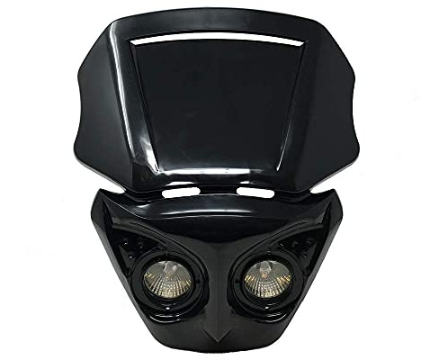 Alchemy Parts Motorbike Headlight for Streetfighter or Cafe Racer Project - BLACK - 12V/20W LED