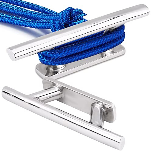 OUKENS Bootsklampe, 8-Zoll-Bootsliegeplatz Dock Deck Rope Cleat Edelstahl Bootsliegeplatz für Marine Yacht (1)
