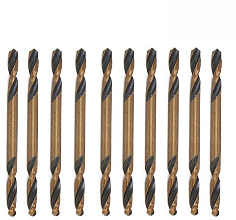 HSS-Doppelendbohrer mit geradem Schaft, Spiralbohrer-Set, Edelstahl, Werkzeug für Metall- und Karbonstahlarbeiten, 10 Stück