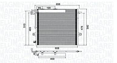MAGNETI MARELLI 350203947000 Condensatore climatizzatore con essiccatore