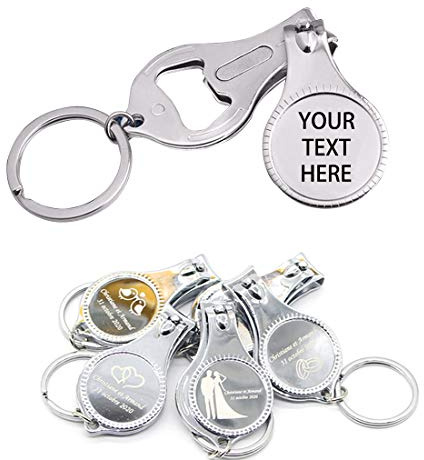 20 abrebotellas multifunción 4 en 1, cortaúñas, cervecería de recuerdos de boda, personalización privada, plateado, regalos multiherramienta para hombres