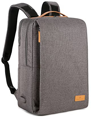 Nordace Siena Rucksack für Laptops bis 39,6 cm (15,6 Zoll), mit USB-Ladeanschluss, wasserdicht, für Alltag, Reisen, Arbeit, für sie und ihn, Grau, 19L US