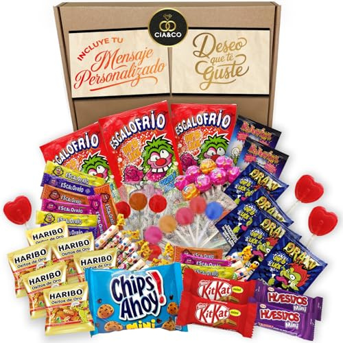 Coffret de Bonbons, Bonbons et Chocolats avec Carte Cadeau · Sélection Cia&Co avec 800 grammes de Bonbons Parfait pour les Anniversaires ou Piñata