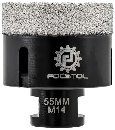 FOCSTOL Diamantkakelborr 55 mm vakuumlödad diamant hålsåg för porslin keramisk kakel marmor granit sten kvarts M14 gänga