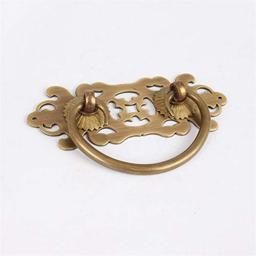 DUNSBY Türklopfer 2 Stück Messing Jewerly Box Greift Fach-Zug-Tür-Klopfer Hardware Vintage Chinesischen Möbel Schrank Türgriff (Color : Larger)