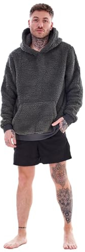 Keanu Mens Borg Hoodie - Supersoft Sherpa Hoodies - Fluffy Fleece Jacket Hooded Top - Loungewear, Outerwear - S M L XL 2 XL