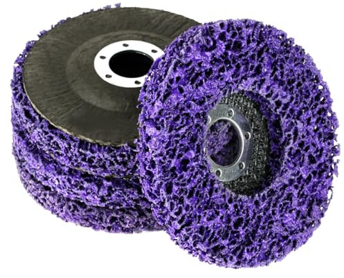 Adiwo 4 Pezzi Dischi Abrasivi CSD, 115 X 22 mm Disco di Pulizia, Dischi per la Pulizia Grossolana, per la Lavorazione della Superficie o la Rimozione della Vernice, Ruggine per Smerigliatrici Angolari