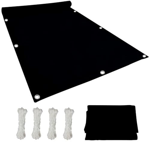 Filet Dombrage Rectangle 1.4 x 3.4 m Voile D’Ombrage Carré, Bâche Dombrages,Voiles Solaire avec Protection Solaire Anti-UV pour L’Extérieur pour Jardin des Fleurs Serre Grange, Noir
