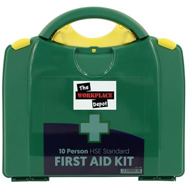 Statutory First Aid Kit, Green Boxed HSE Compliant First Aid Kit for Workplace (10 Person)