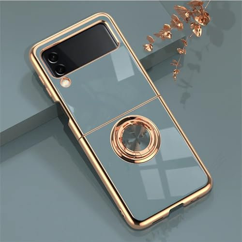 Für Samsung Galaxy Z Flip 6 5, magnetische Metallringhalterung, Hülle für Samsung Galaxy Z Flip 4 3, Silikon-Rückseite, Grau, Für Sam Z Flip 3