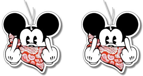 2x Gangster Mickey Bandana Duftbaum Auto Lustig, Duftspender, Tuning, Car Air Freshener, Duftanhänger Set