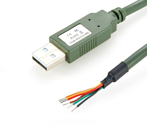Plinkwirekb Cable serie USB a RS232 con chip ftdi FT232R compatible con USB-RS232-WE, cable adaptador USB a serie RS232, 6 pies, verde,