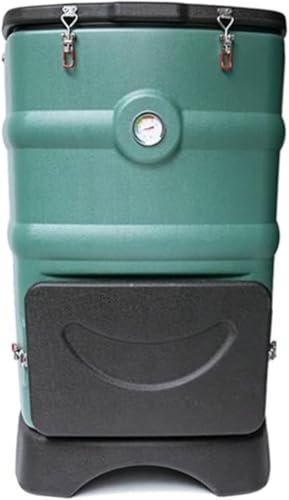 Composter,Compost Bin,Quickly Composting All Year Round, Outdoor Thermal Composter with Thermometer Countertop Compost Bin(Svart)(Groen)