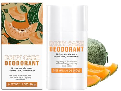 Wenrny Aluminum Free Deodorant Stick for Women,Fruit Scents Women Solid Stick Natural Deodorant,All Day Odor Control Whole Body Deodorant,Smooth Solid Stick,Female Armpit Deodorant (40g, cantaloupe)