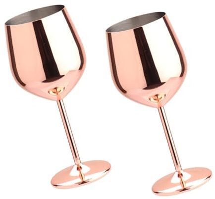 Cabilock 2 Calici Da Vino Rosso in Acciaio Inossidabile Infrangibili Bicchieri Da Cocktail Calici Da Bar Da Pulire