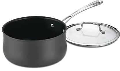 Cuisinart Contour 1-Quart PURELYCERAMIC™ Nonstick PFAS Free Hard-Anodized Saucepan with Cover, 6419C-14