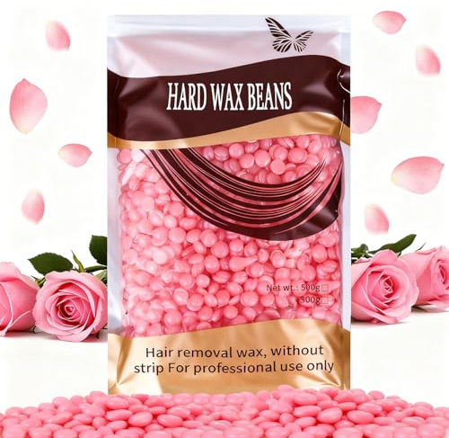 Cera Depilatoria Caliente, ideal para piel sensible. Cera caliente rosa, apunta a pelo fino. Perfecta para depilación en casa de cara, cejas, axilas y bikini con cera para depilar