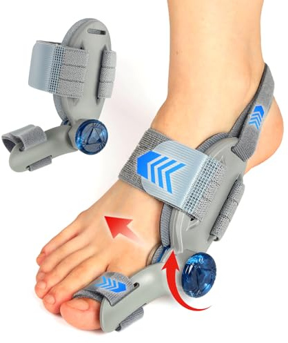 Origintek Hallux Valgus Korrektur – Verstellbare Schiene mit Drehknopf zur Winkelkorrektur und weichem Gelpolster – Einheitsgröße, Unisex, für Damen und Herren, linker oder rechter Fuß (1 Stück)