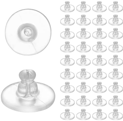 BondEron 100 stycken transparenta silikonörhängesförslutningar, öronproppar för säkert grepp på örhängen | örhänge rygg för kvinnor och män