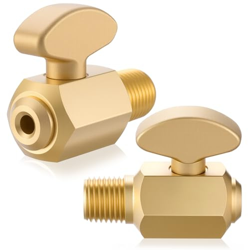Otoolling 2 Pcs Air Tank Drain Valve Brass Air Brake Compressor Drain Cock Ground Plug Release Shutoff Cock 1/4 Npt Male Tank Check Valve Compressor Accessories