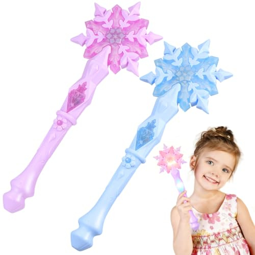Toyvian 2 Leuchtende Feenstäbe Mit Schneeflocke Mädchen-Feenstäbe Für Geburtstagsgeschenke Kostümpartys Tanzpartys Bühnenauftritte Und Partydekoration