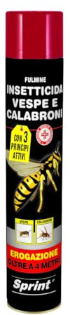 Flortis Sprint vespicida spray, insetticida aerosol per vespe e calabroni, ad azione immediata, colpisce fino a 4 mt, insetticida in formato 750ml, anti vespe e calabroni