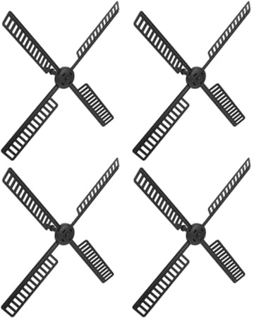 Milisten Accessoires pour Moulin à Vent Solaire Jardin, 4 Pales en Plastique Grosse Taille, Pièces Résistantes Étanches pour Décoration Extérieure Patio Cour