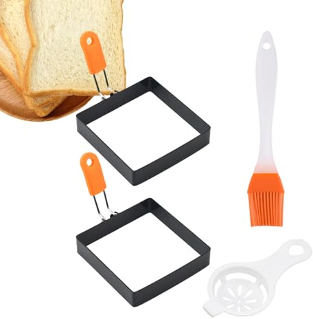 Quadratische Eierform, Eierform Für Die Pfanne, Quadratischer Eierring, Eierkochringe Aus Edelstahl, Antihaftbeschichtet, Zum Braten Von Eiern Und Eier Mcmuffins, Ei
