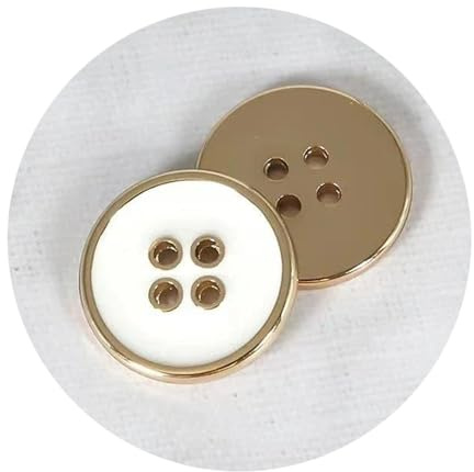 Taconey 10 Stück runde 4-Loch-Knöpfe aus Zinklegierung für Damen-Wollstoffmantel, Nähzubehör,Weißgold,20 mm