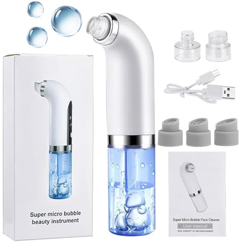 ZHUMCCY Limpiador Facial de Poros con Succión,Aspirador de Poros Ajustable - Dispositivo Eléctrico con 3 Modos Ajustables, para Mujeres y Hombres, para la Mayoría de Pieles, Uso Diario y Nocturno,