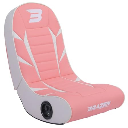 BraZen Python Kids Gaming Chair Kids Foldable Bluetooth Speaker Video Pink | BraZen Python Kids Gaming Chair For Kids Foldable Floor Rocker Bluetooth Audio Speakers Child Video Games Chairs Pink