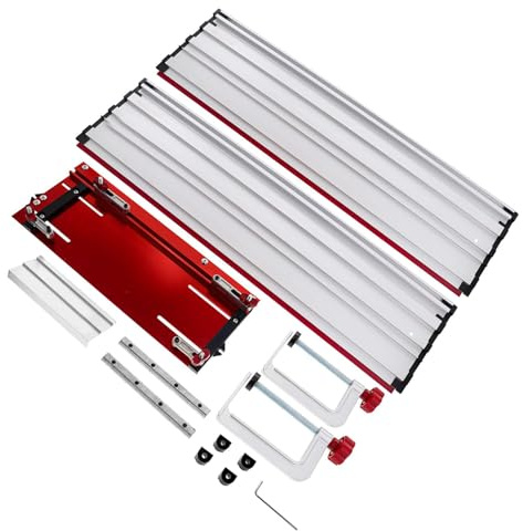 TIKATARER Track Saw Guides Rail Universal for 7-1/4 Inch Circular Saws, Adjustable 50 Inch Cutting Range, 1-3/4 Depth, Parallel Woodworking Tool Set