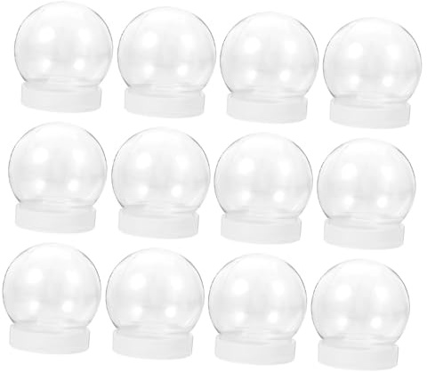 Toyvian 12-teiliges DIY-schneekugel-Set aus Durchsichtigem Kunststoff, Weihnachts- -bastelbedarf für Weihnachtsdekoration Und Heimdekoration