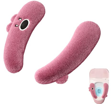 LONZIKP 2 Pezzi Copri Sedile WC Lavabili, Morbidi e Spessi Cuscini per Sedile del Water, riscaldatori in Peluche, Adatti a Tutti i Tipi di Toilette