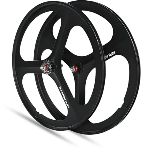 SXSHEYS 700C (23C-28C) Laufradsatz für Fixie-Bikes, 3 Speichen, Mag-Felgen, V-Bremse, 23 mm Felgenbreite