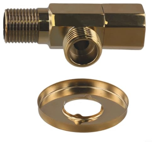 Besttoolifes Valvola di arresto angolare da 1/2 pollice per ingresso NPT x 3/8 di pollice con maniglia da 1/4 di giro per rubinetto bagno, lavello da cucina e WC, realizzata in ottone con Multil