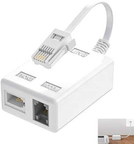 Cfanibo ADSL Filter Microfilter, BT Plug to ADSL RJ11 Connector for Landline Phone Modem Router Fax Noise Reduction Telephone Line Splitter for BT Sky TalkTalk Plusnet EE Stable Internet Connection