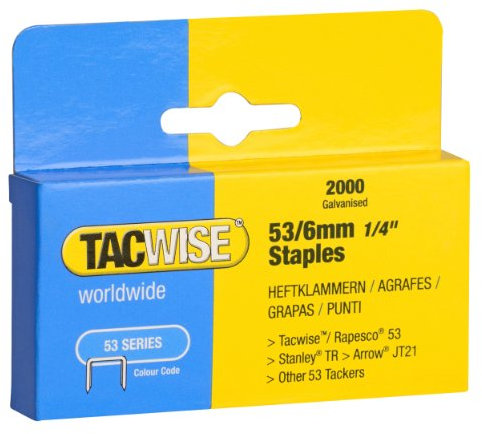 Tacwise 0334 - Caja de grapas 53 x 6 mm de largo, 2000 unidades