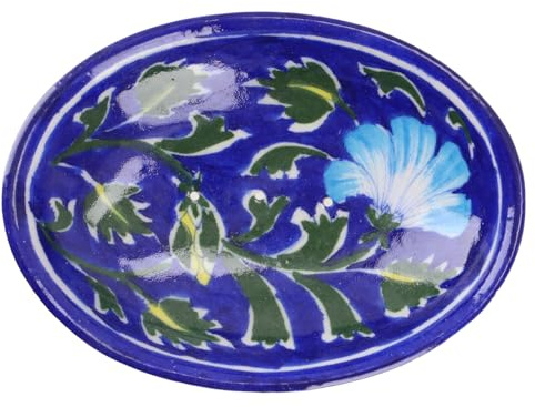 Handbemalte Keramikseifenschale, oval, traditionelles Design, Modell 7 | Einzigartige, handbemalte Keramikseifenschale, ideal für Bad, Gäste-WC oder Küche, bringt Farbe und Stil.