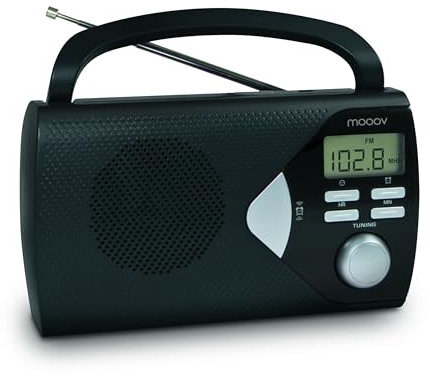 Metronic 477205 - Radio portátil, Radio Am/FM, Pantalla Digital, Alarma Opcional, Color Negro.