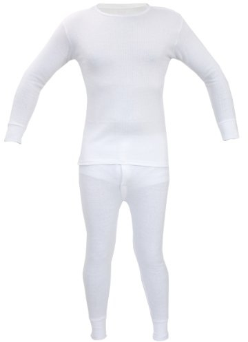 Britwear Conjunto de ropa interior térmica oficial para niños, set completo de invierno, calzoncillos largos y camiseta de manga larga, blanco, 9-11 Años