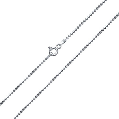 Bling Jewelry 150 Gauge Strong .925 Sterling Silver Shot Bead Ball Chain Necklace For Men 16 18 20 24 Inch Nickle-Free Made In Italy