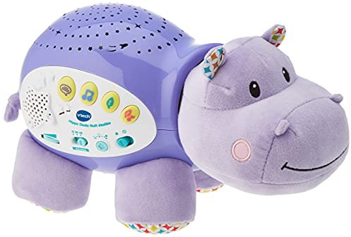 VTech - Hippo Dodo Nuit Étoilée, Veilleuse Bébé Musicale, Projection Lumineuse au Plafond, Musique Douce, Berceuses, Histoires et Sons de la Nature, Cadeau de Naissance - Contenu en Français